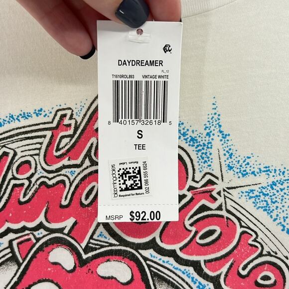 Daydreamer Women's The Rolling Stones Tee - Vintage White - Small - NWT - Picture 3 of 8